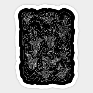 #2 - Limp Faces Psychedelic Line Ink Drawing with Art Style Black Sticker